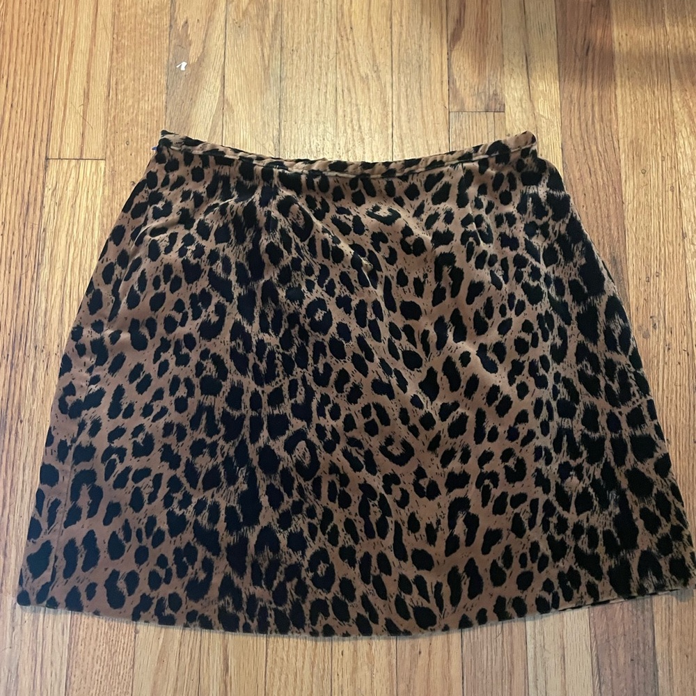 Bcbg vintage velvet cheetah skirt